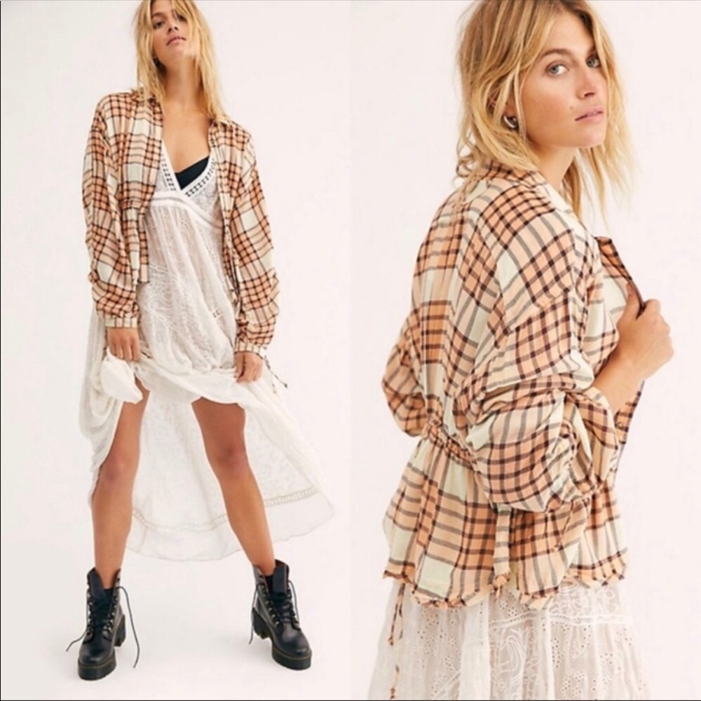 Free People Pacific Dawn Plaid Shirt